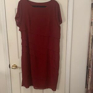 Elegant Burgundy Layered Dress